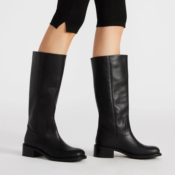 steve madden  RIGGS BLACK LEATHER - Picture 1 of 5